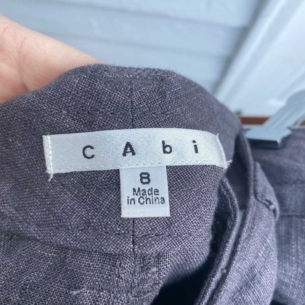 CAbi Charcoal Dress Pants Bell Bottom Wide Leg Linen Pants - Picture 6 of 9